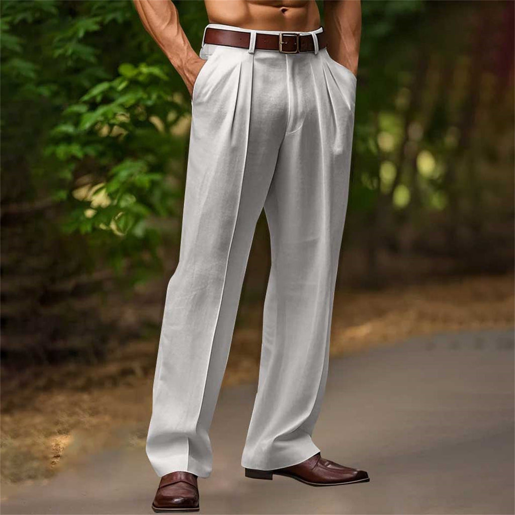 Pantalon en coton et lin décontracté respirant confort pour homme