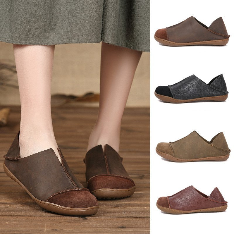 Womens Comfortable Leather retro sneakers | Soft tendon sole Shoes - LAKD London