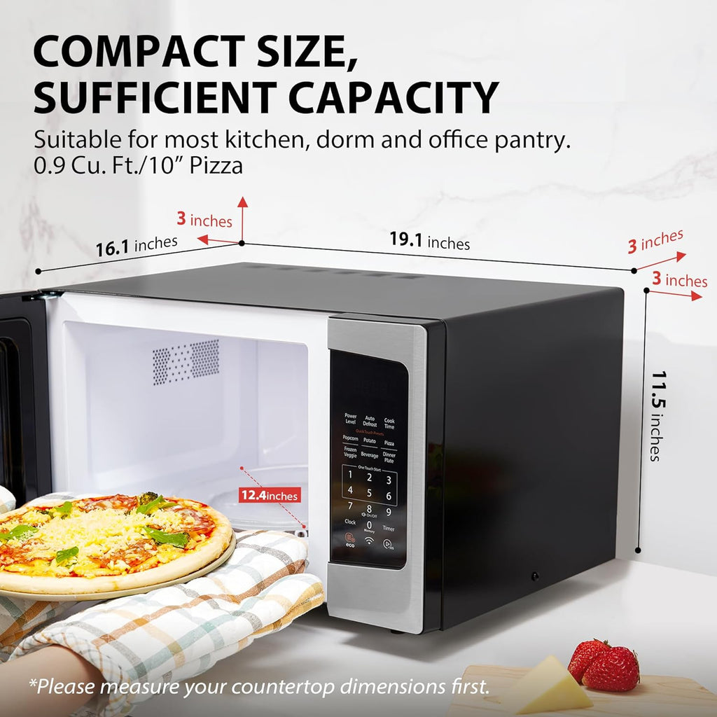 2026 TOSHIBA 4-in-1 ML-EC42P(SS) Mikrowellenherd für die Arbeitsplatte, Smart Sensor, Konvektion, Heißluftfritteuse-Kombination, Stummschaltfunktion, Positionsspeicher, 13,6" Drehteller, 1,5 Kubikfuß, 1000 W, silber