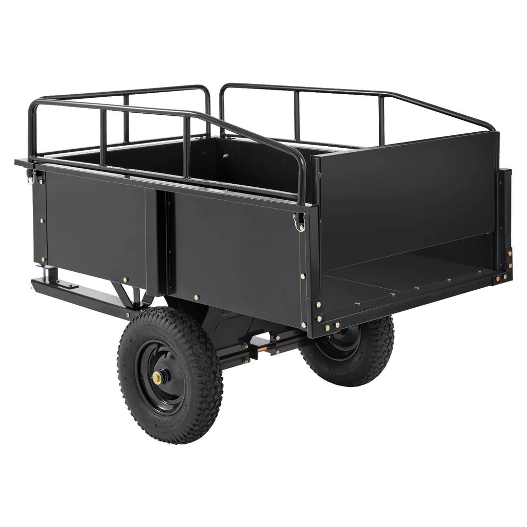 2026 VEVOR Hochleistungs-ATV-Anhänger, Kippwagen aus Stahl, 750 Pfund, 15 Kubikfuß, Gartenanhänger mit abnehmbaren Seitenwänden zum Fahren, L – MadeInUSA