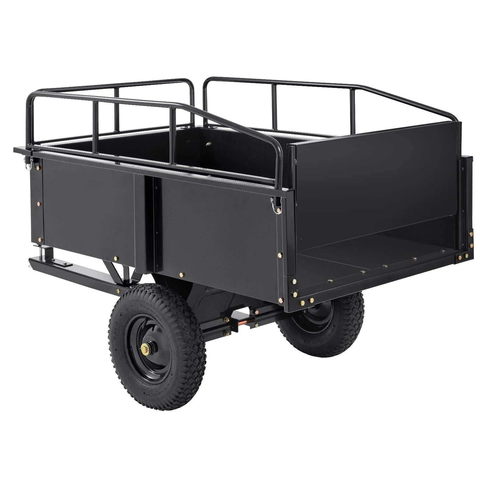 2026 VEVOR Hochleistungs-ATV-Anhänger, Kippwagen aus Stahl, 750 Pfund, 15 Kubikfuß, Gartenanhänger mit abnehmbaren Seitenwänden zum Fahren, L – MadeInUSA