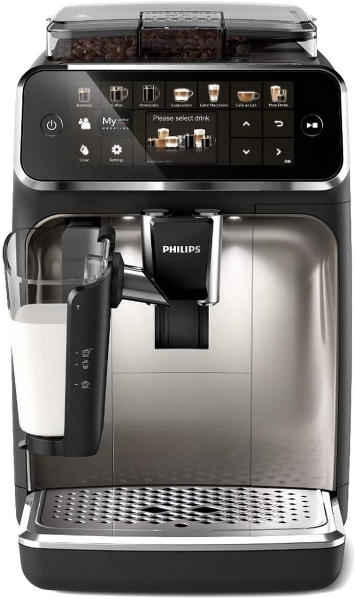 2026 Philips Série 5400 Machine Expresso - Café à Grain - LatteGo Mousseur à Lait, 12 Spécialités de Café, Affichage Intuitif, 4 Profils Utilisateur, Noir (EP5441/50)