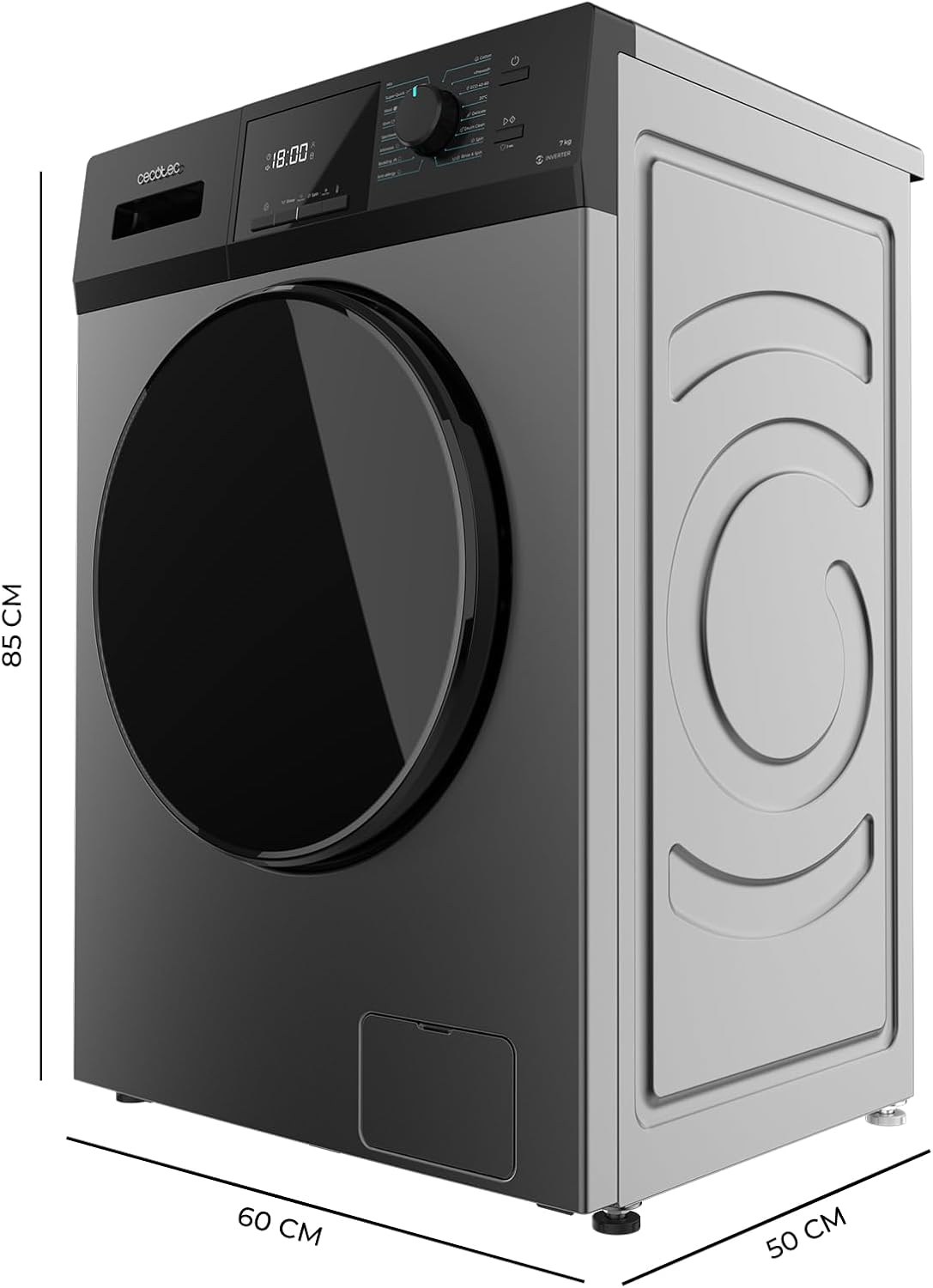 2026 Cecotec Lave-Linge 9Kg Chargement Frontal Bolero Dresscode 9410 Inverter A. 1900W, 1400 tr/min Réglable, 16 Programmes, Faible Consommation d'Énergie, Vapeur, Stérilisation du Linge