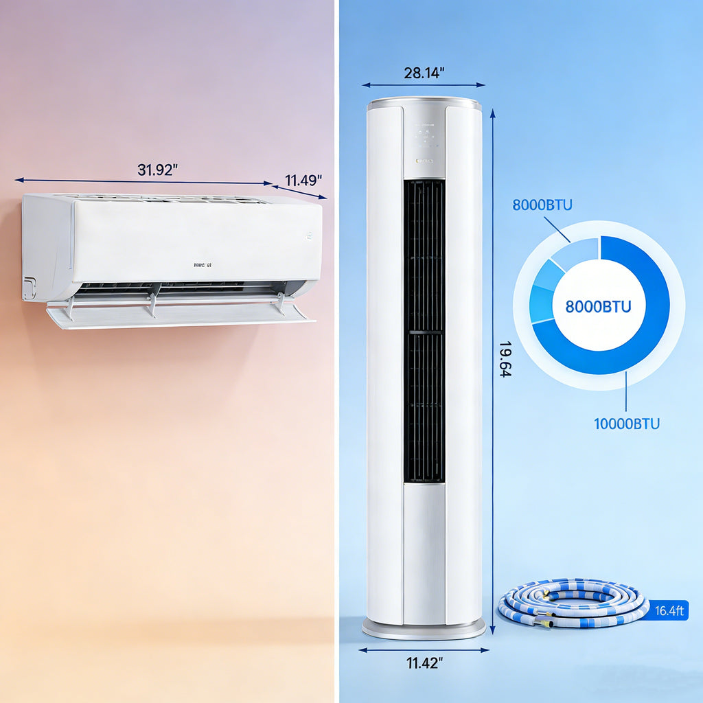 2026 9,000 BTU 19 SEER2 115V Mini Split Air Conditioner with Heat Pump Ductless Inverter & Install Kit