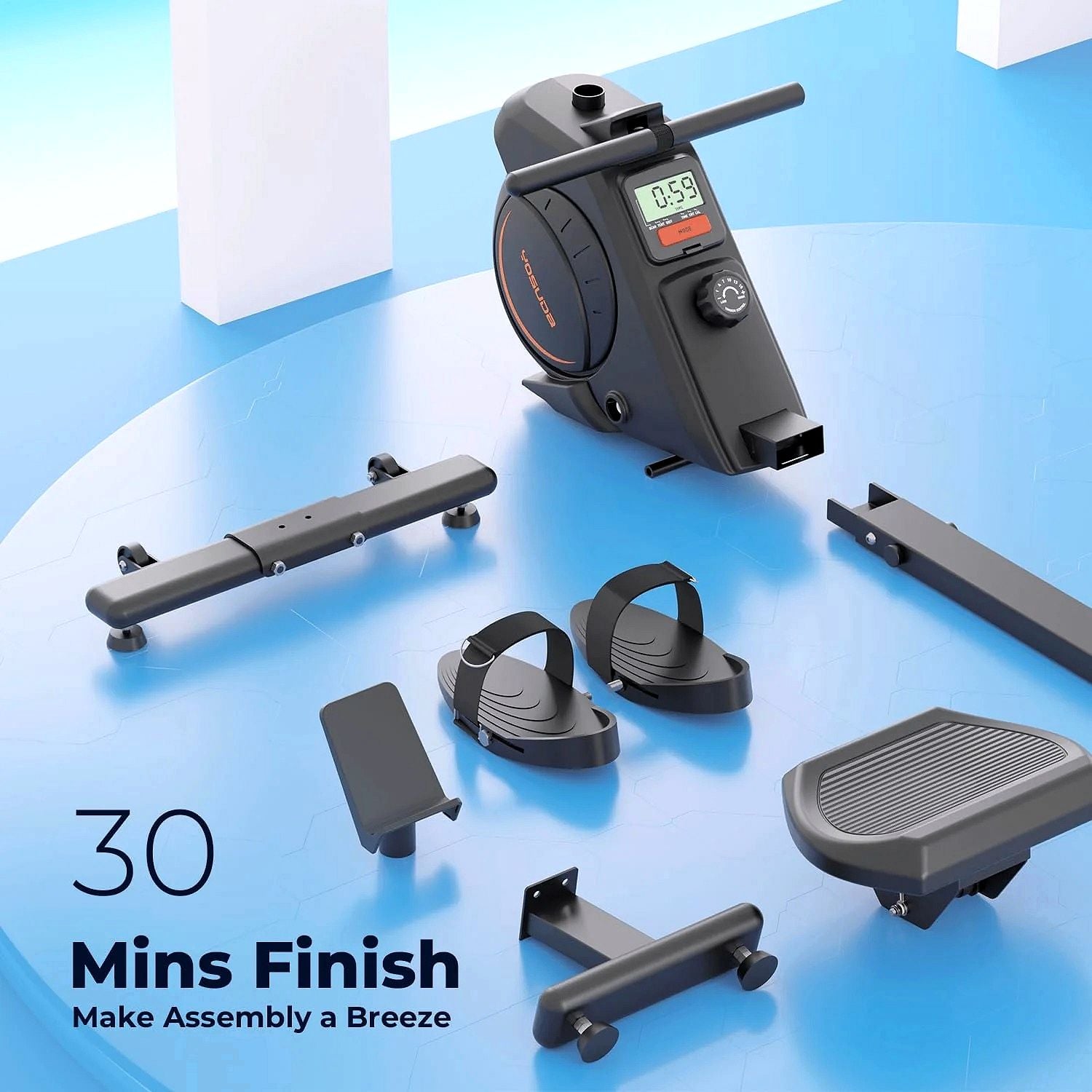 2026 Rameur magnétique YOSUDA – Charge maximale 350 lb