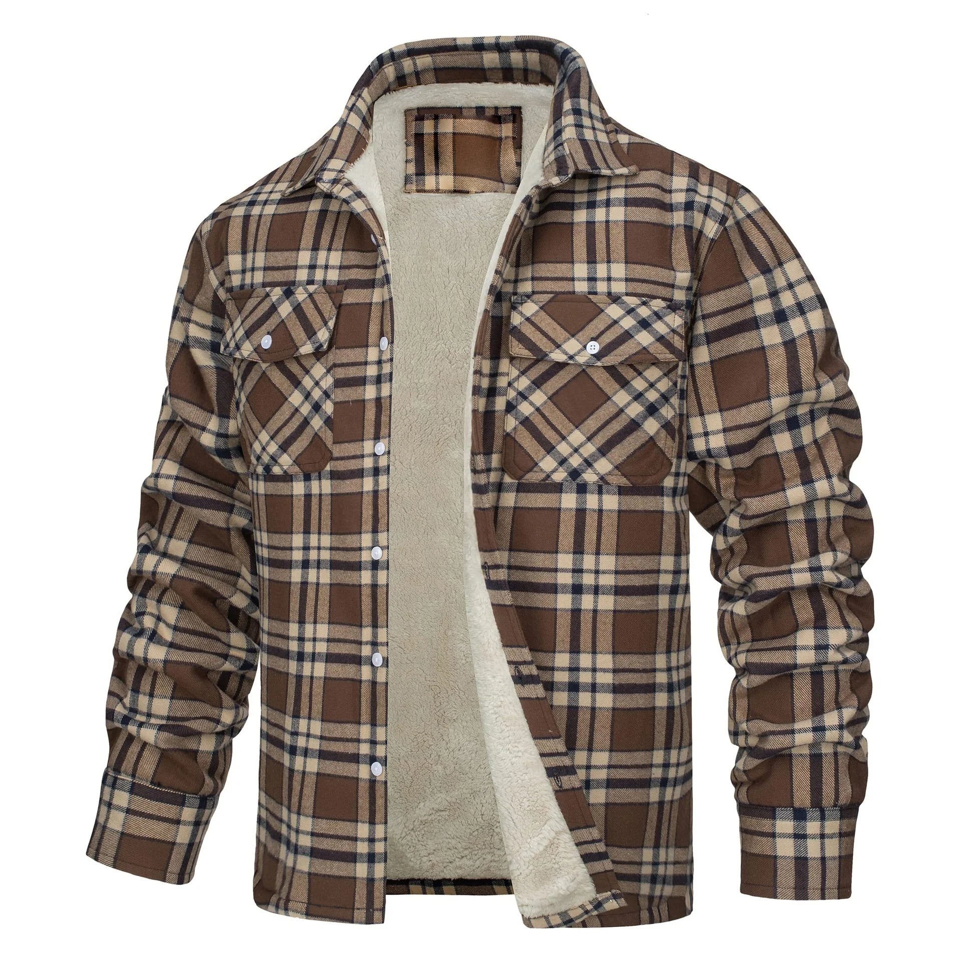 2026 Men's Classic Check Pattern Winter Cardigan Jacket Hooded Warm British