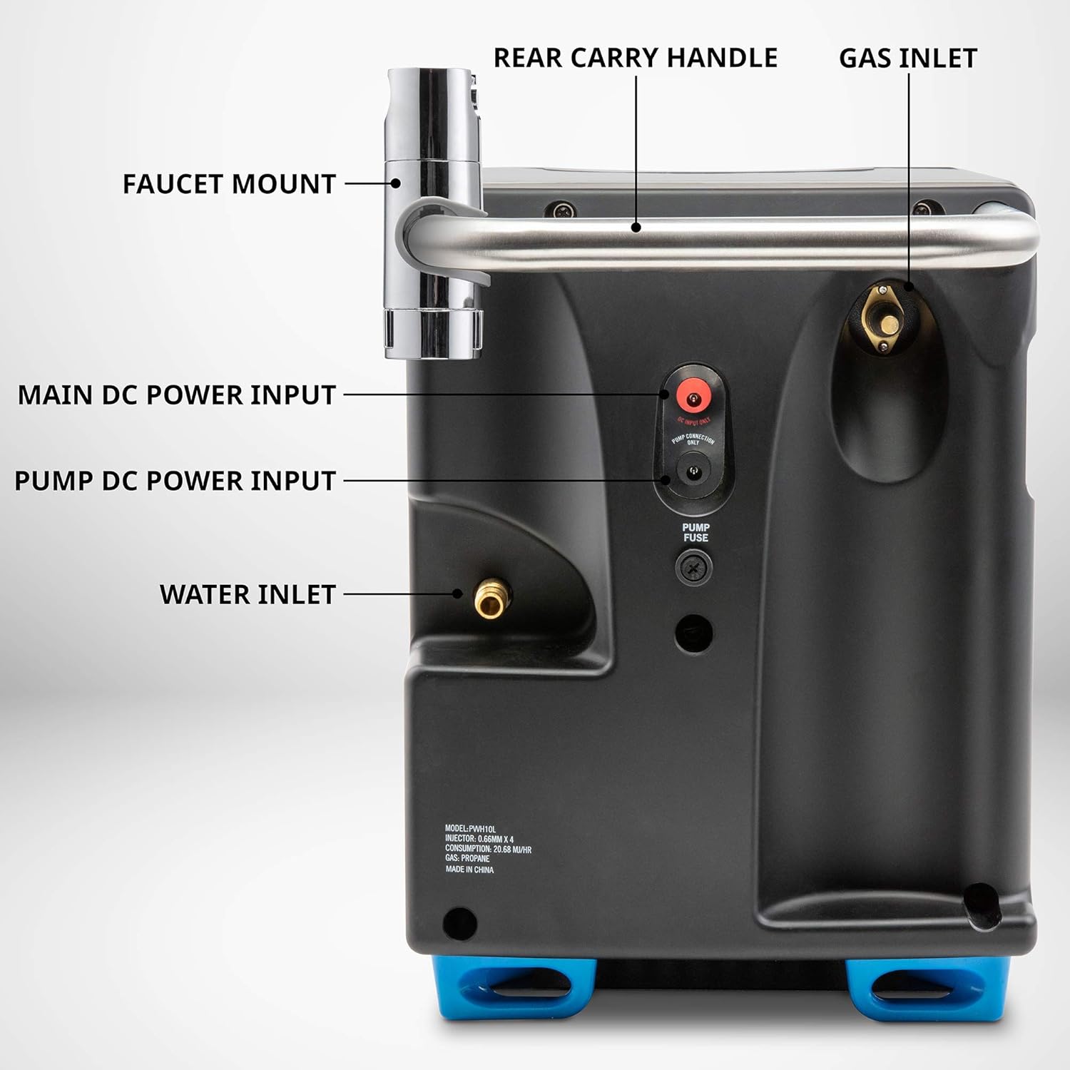 2026 Tragbarer Propan-Warmwasserbereiter und Duschpumpe mit eingebauter Batterie | Kompaktes Outdoor-Reinigungs- und Duschsystem mit LCD, Sicherheitsabschaltung und Tragetasche, sofort heißes Wasser für Camping und Wandern