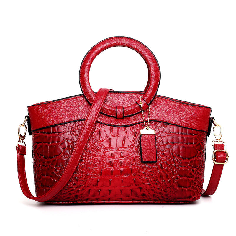 Women's Luxury Retro Crocodile Effect Designer Leather Handbag - LAKD London