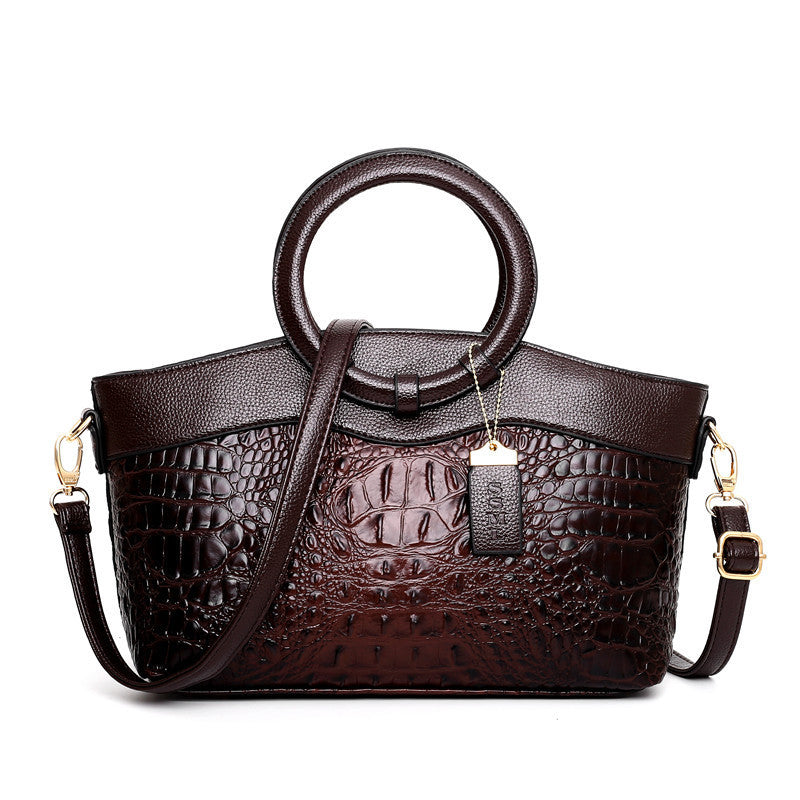 Women's Luxury Retro Crocodile Effect Designer Leather Handbag - LAKD London