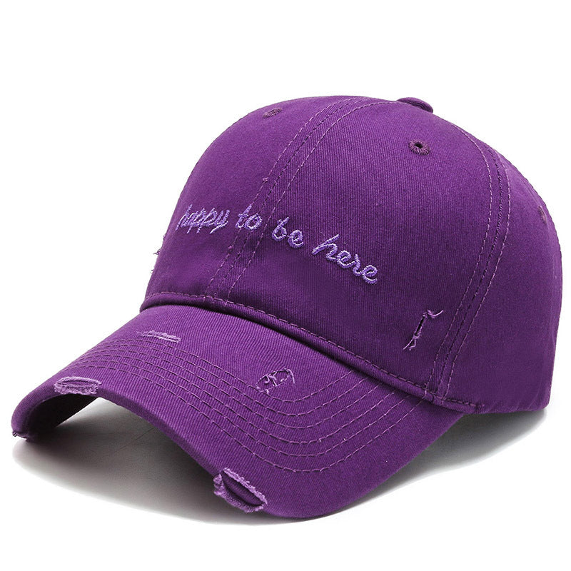 Casquette de baseball couleur unie brodé lettres doux en coton pour homme
