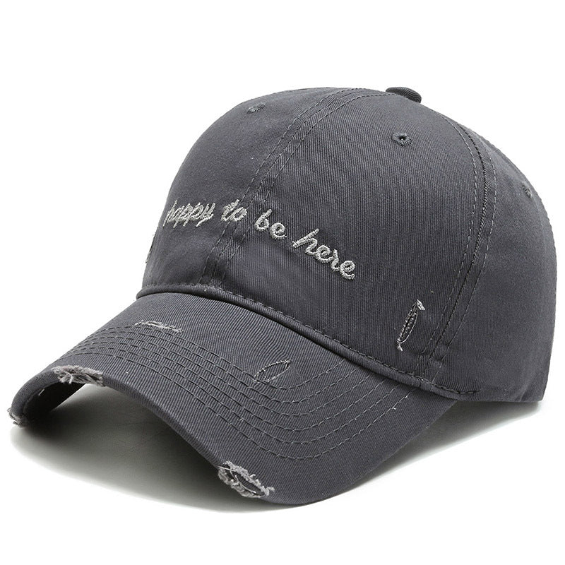Casquette de baseball couleur unie brodé lettres doux en coton pour homme
