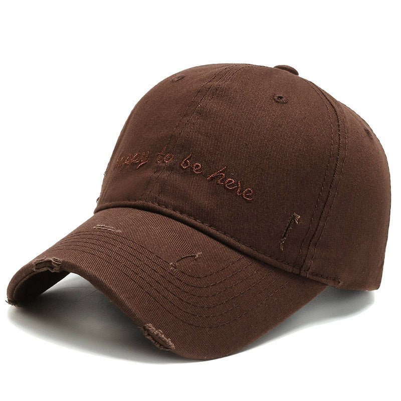 Casquette de baseball couleur unie brodé lettres doux en coton pour homme