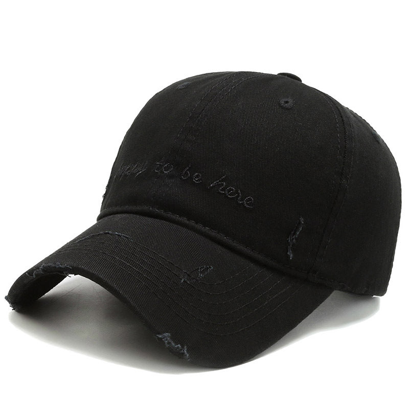 Casquette de baseball couleur unie brodé lettres doux en coton pour homme