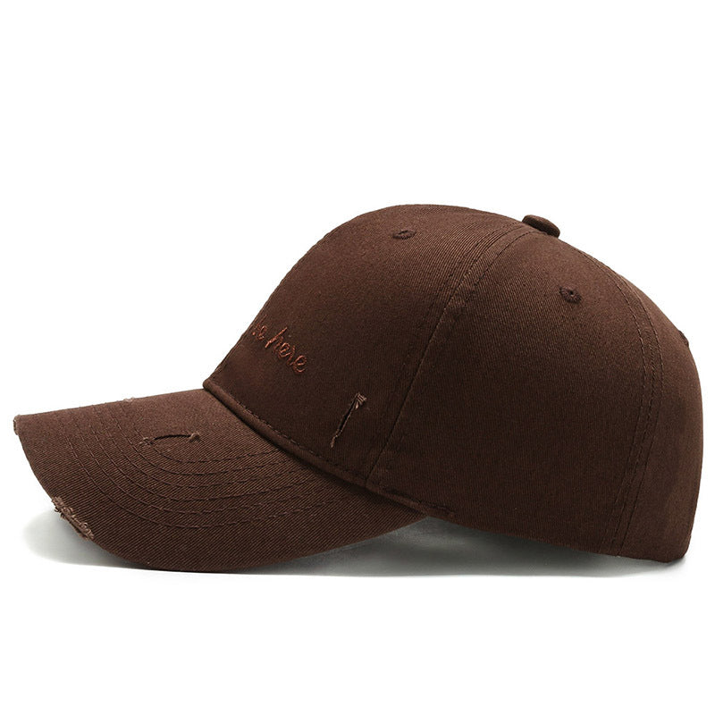 Casquette de baseball couleur unie brodé lettres doux en coton pour homme