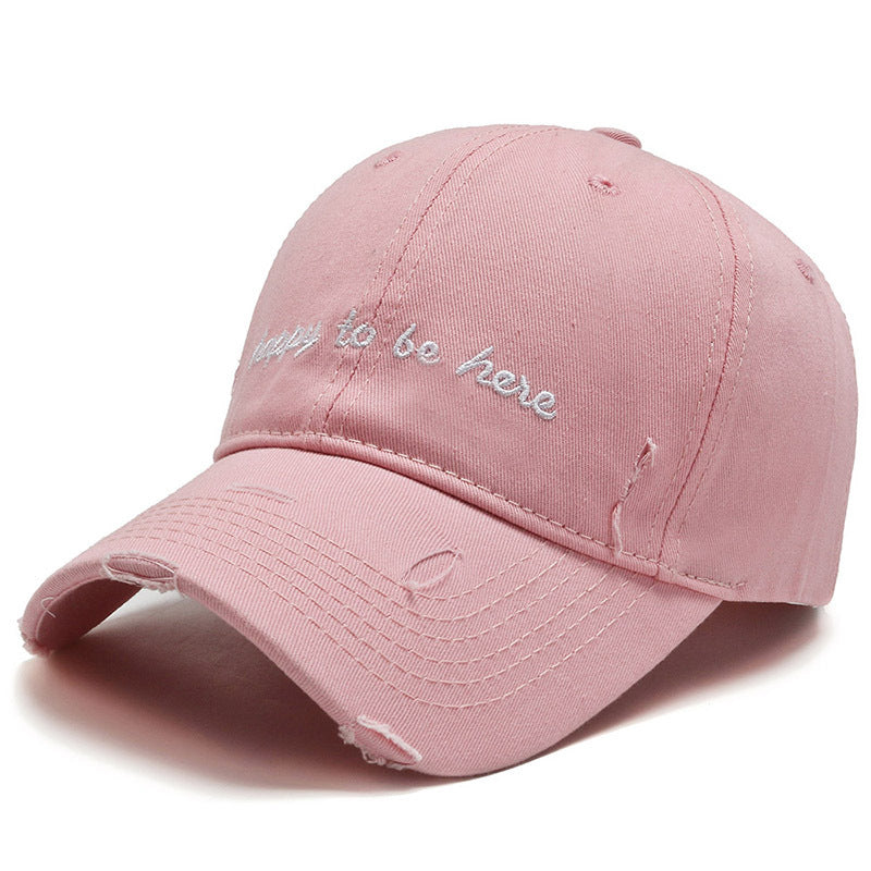 Casquette de baseball couleur unie brodé lettres doux en coton pour homme