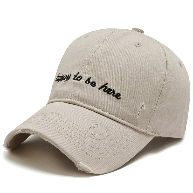 Casquette de baseball couleur unie brodé lettres doux en coton pour homme