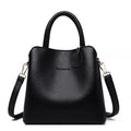 Women's Solid Color Luxury Designer Leather Tote Shoulder Handbag - LAKD London