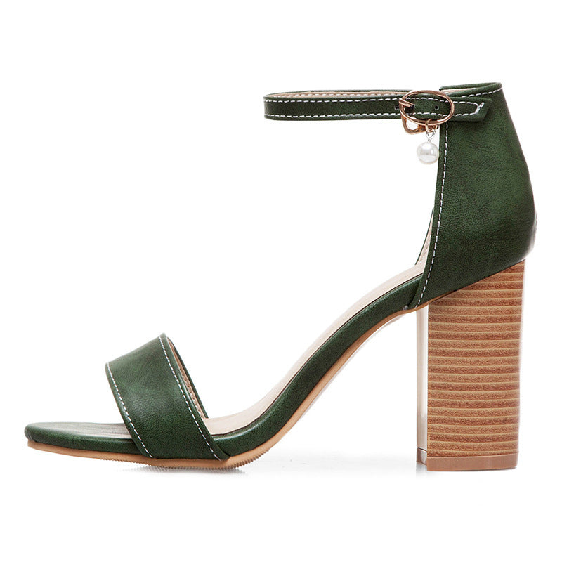 Women's Premium Quality Chunky High Heel Roman Style Sandals - LAKD London