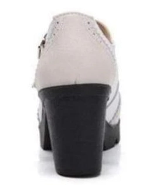 Escarpins en cuir véritable Mary Jane rétro carré pour femme