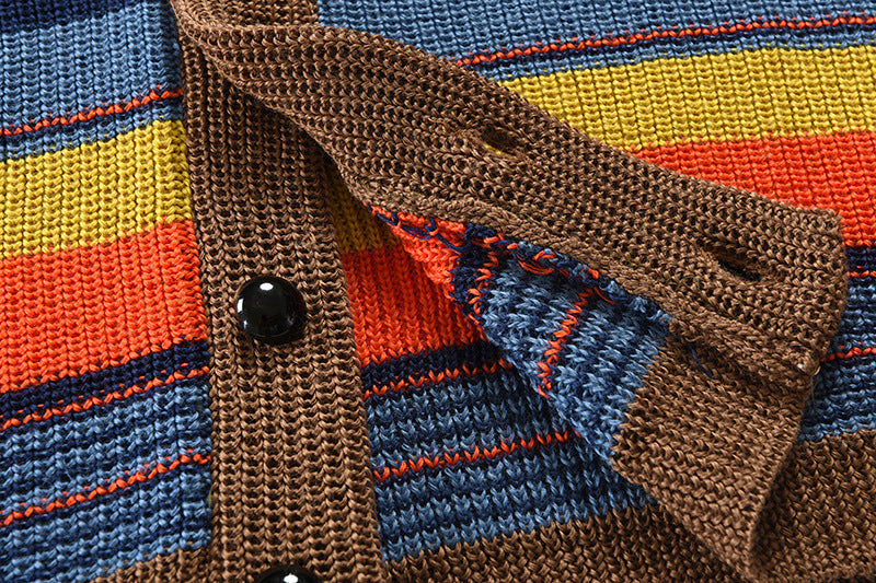 Gilet rayé en coton facile à porter confort moderne pour homme
