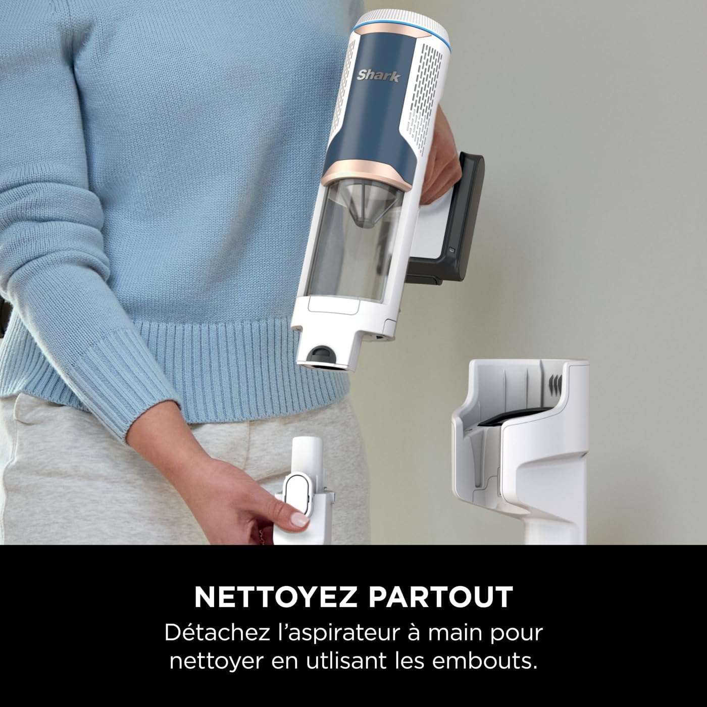 2026 Shark Detect Clean & Empty IW3612AMZEU, Aspirateur sans Fil, Blanc, 240 W, 2 liters