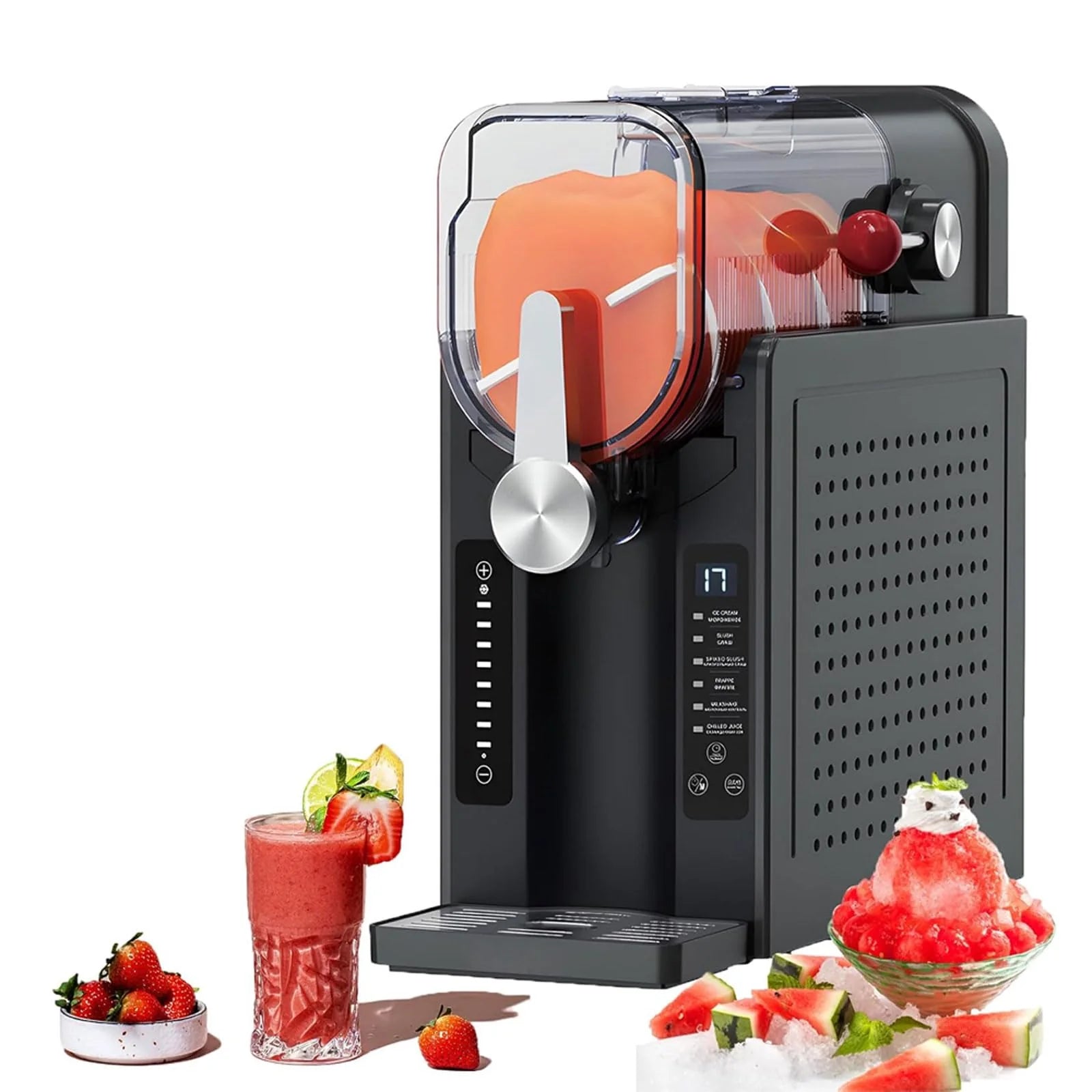 2026 2025 Machine à Boissons Slush Automatique, 1600 ml, Machine à Glace Soft, Pas de Glace Nécessaire, Écran LED, 6 Programmes Préréglés, Pour Maison, Restaurant, Bureau, Snack Bar, Magasin de Boissons Fraîches