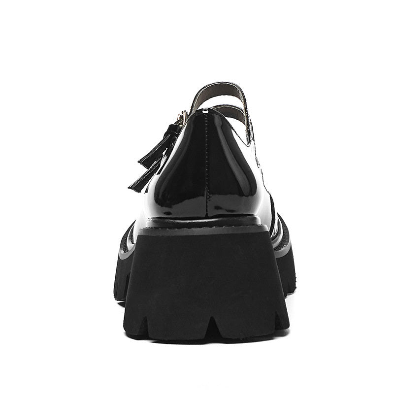 Escarpins en cuir véritable Mary Jane bout rond petit talon pour femme