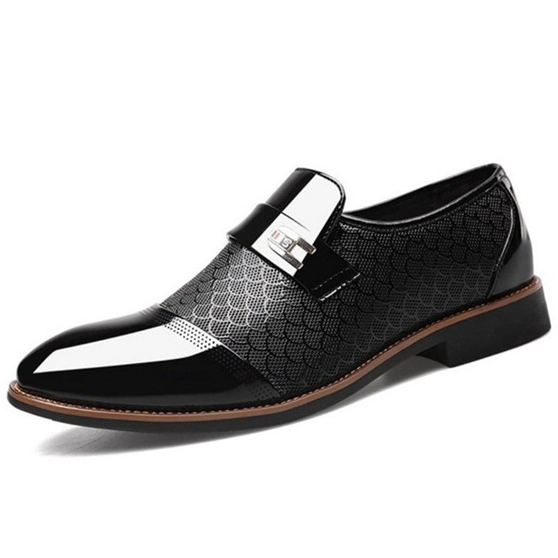 Chaussures habillées cuir verni à boucle habillé chic professionnel chaussures pour homme