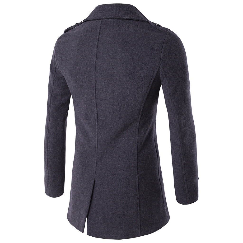 Trench-coat croisé élégant hiver classique pour homme