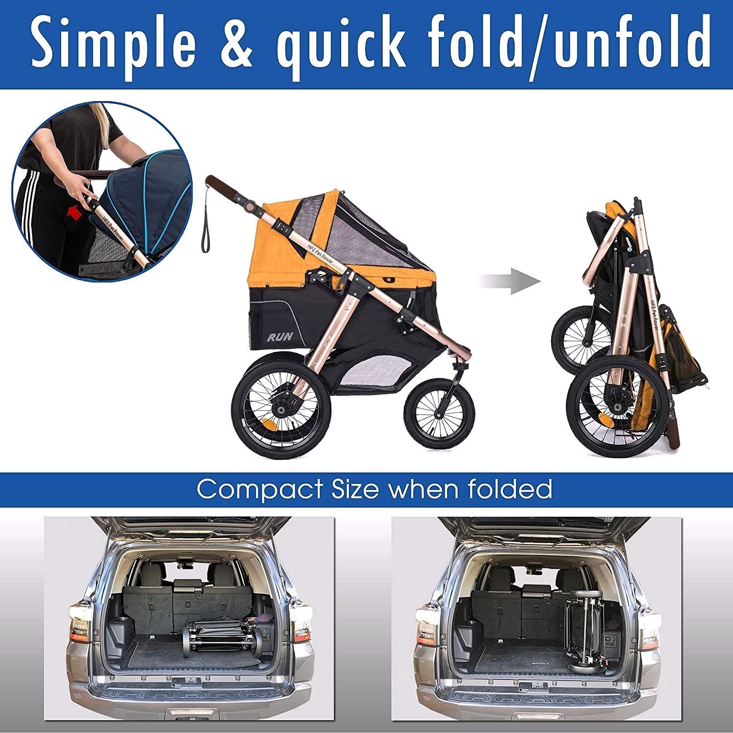 2026 Buggy de jogging sportif pour animaux avec roues en caoutchouc confort