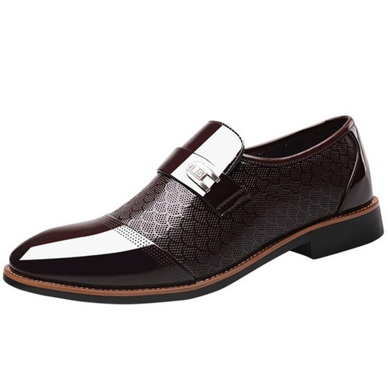 Chaussures habillées cuir verni à boucle habillé chic professionnel chaussures pour homme