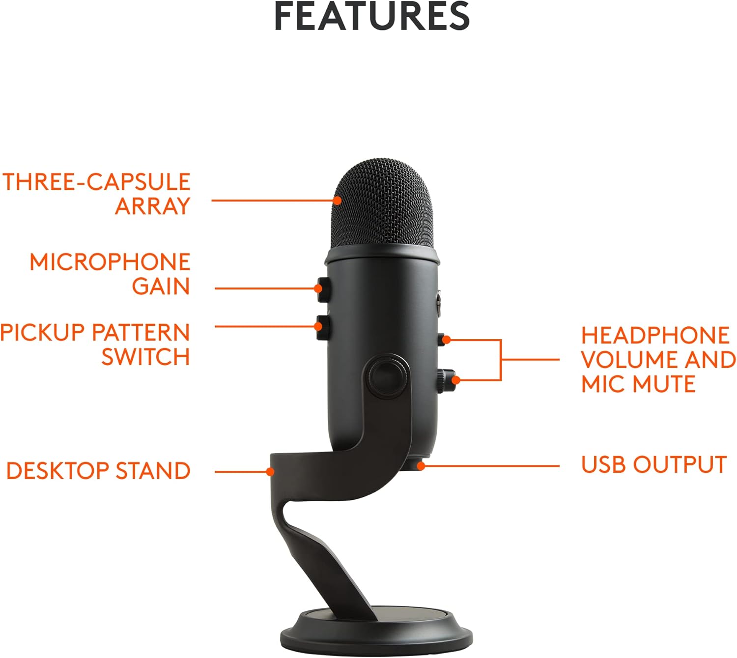 2026 2025 Logitech for Creators Microphone USB Blue Yeti (Noir)