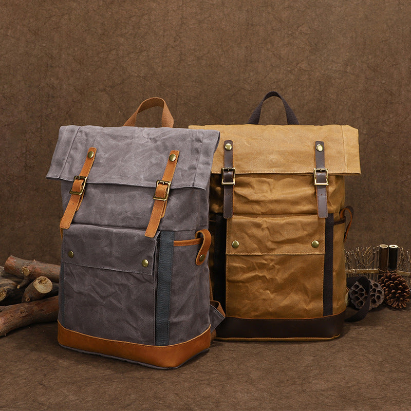 Men's Multifunctional Waterproof Leather Backpack Outdoor Travel Large Capacity - LAKD London