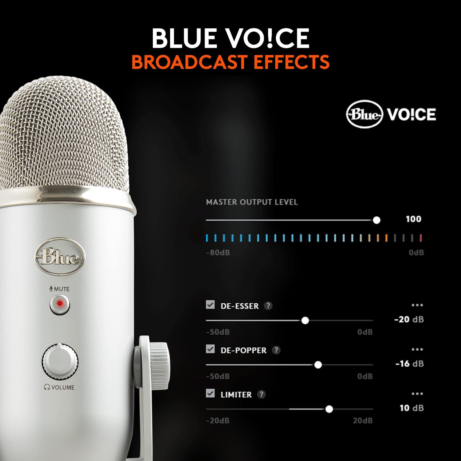 2026 2025 Logitech for Creators Microphone USB Blue Yeti (Noir)