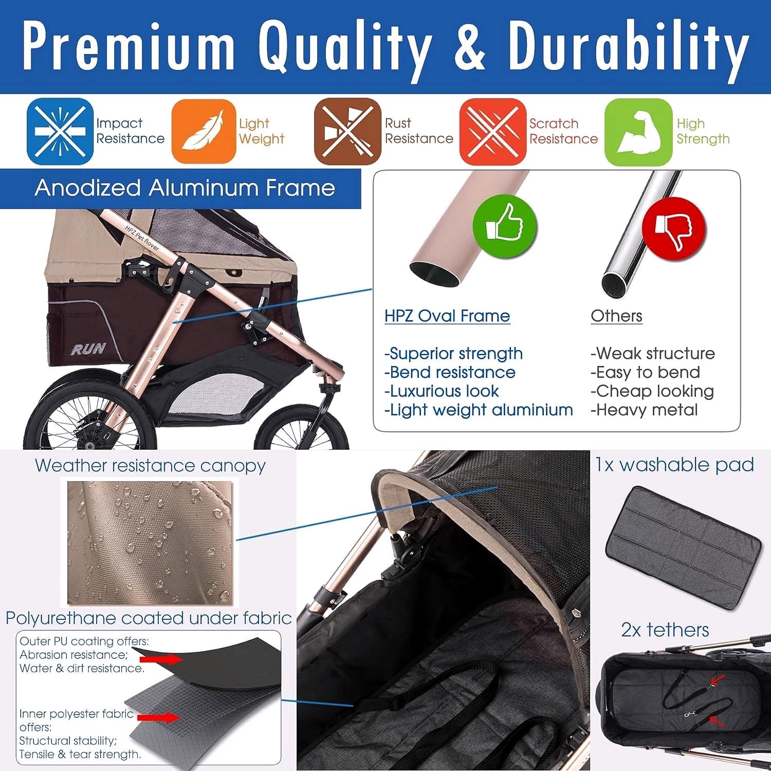 2026 Buggy de jogging sportif pour animaux avec roues en caoutchouc confort