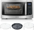 2026 TOSHIBA 4-in-1 ML-EC42P(SS) Mikrowellenherd für die Arbeitsplatte, Smart Sensor, Konvektion, Heißluftfritteuse-Kombination, Stummschaltfunktion, Positionsspeicher, 13,6" Drehteller, 1,5 Kubikfuß, 1000 W, silber