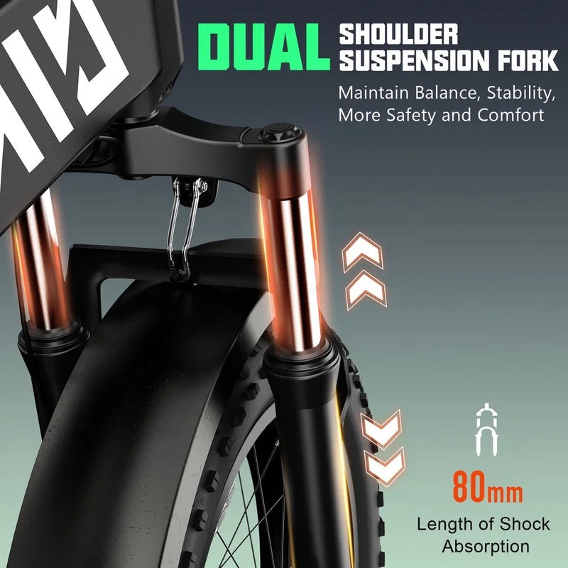 2026 TST Electric Bike, 4.0 Fat Tire Foldable Ebike, 48V 13Ah Batterie, 750W Electric Commuter Bicycle mit LCD, 20“ One-Step Folding Electric City Bike für Männer Frauen, Schwarz