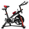2026 Vélo D’appartement Vélo Silencieux avec Courroie et Roue D’inertie en Fer de 10kg Guidon et Selle Ajustable Noir + Rouge