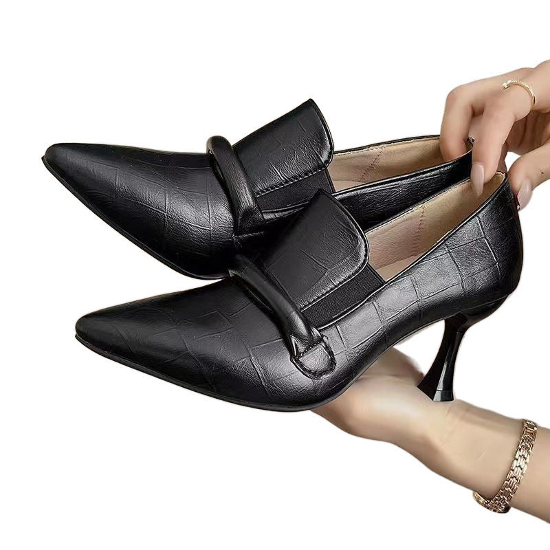 Escarpins en cuir souple pointu stiletto confortable été pour femme