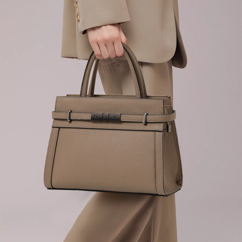 Sac à main en cuir véritable luxe format rabat pour femme