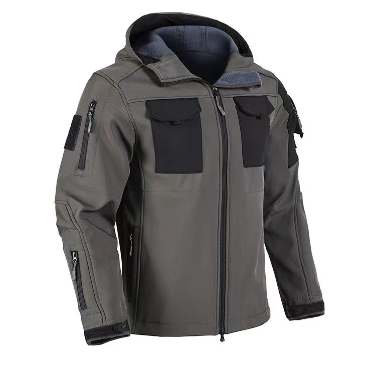 Veste softshell doublé polaire imperméable coupe-vent extérieur pour homme