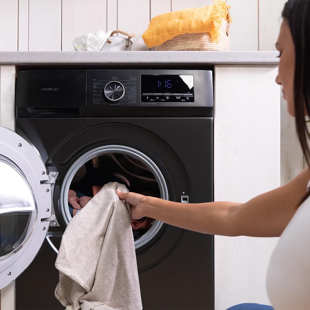 2026 Cecotec Bolero Dresscode 10500 Inverter Steel A. Lave-linge 10 kg Steel, 1400 tr/min, Moteur Inverter Plus, Vapeur, Classe A.