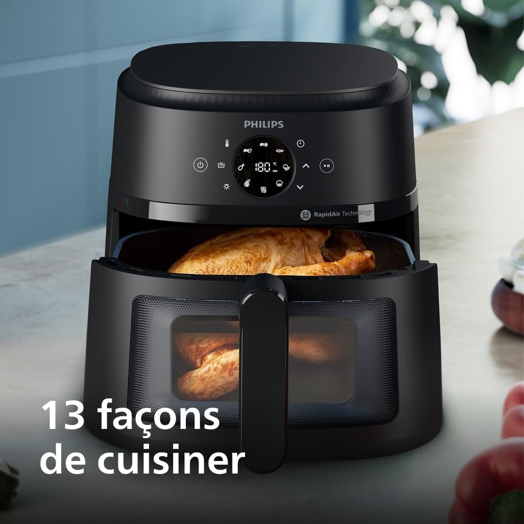2026 2025 Friteuse à air Philips série 3000 7,2 L, fenêtre de cuisson, friteuse 16 en 1