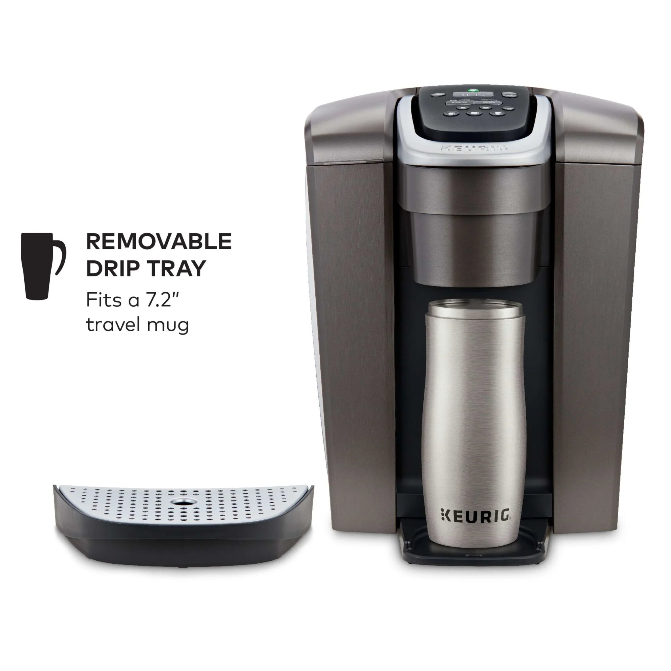 2026 2025 Keurig K-Elite – Machine à Café à Dosettes K-Cup à Portion Unique, Finition Brossée Slate, Programmable pour Café Chaud et Glacé