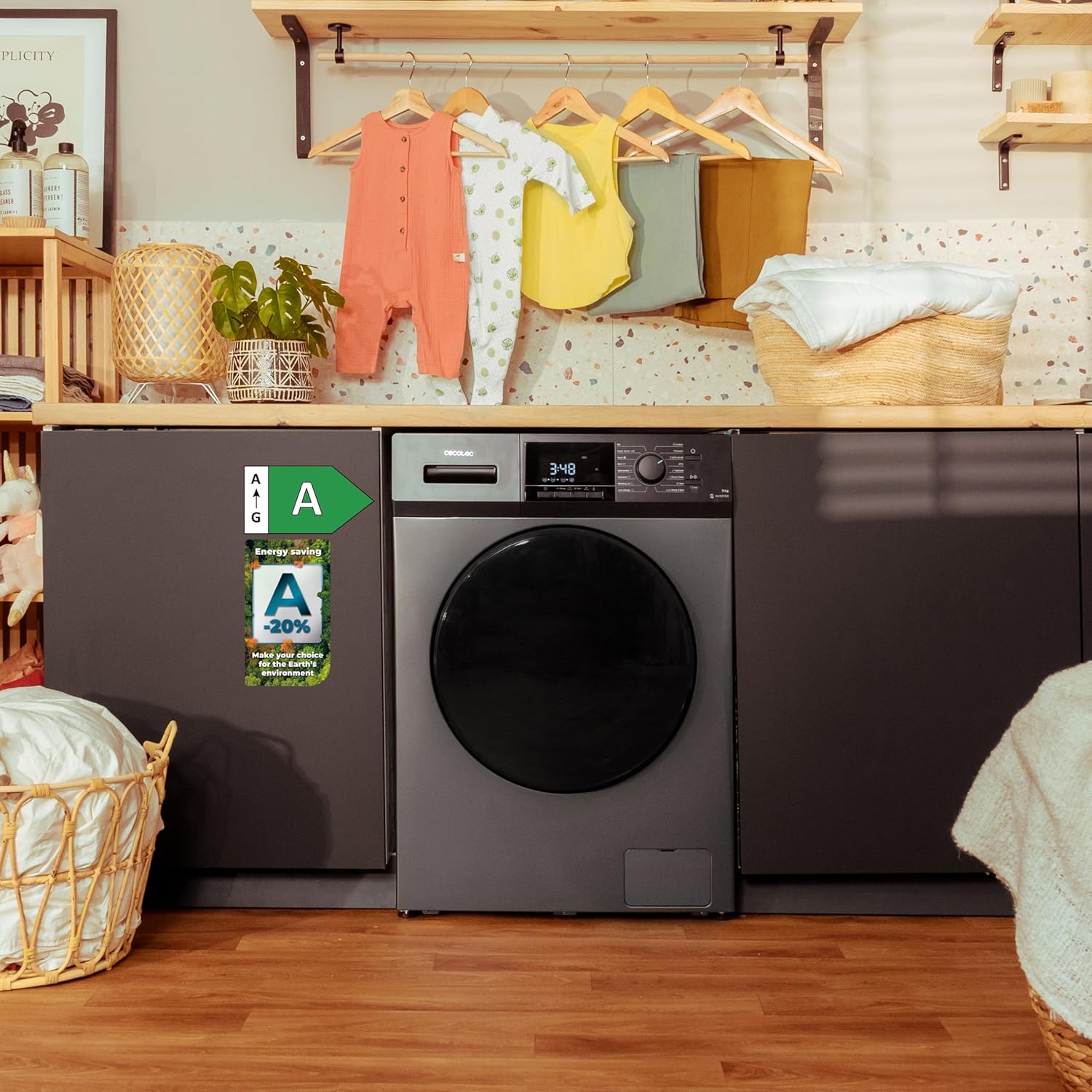 2026 Cecotec Lave-Linge 9Kg Chargement Frontal Bolero Dresscode 9410 Inverter A. 1900W, 1400 tr/min Réglable, 16 Programmes, Faible Consommation d'Énergie, Vapeur, Stérilisation du Linge