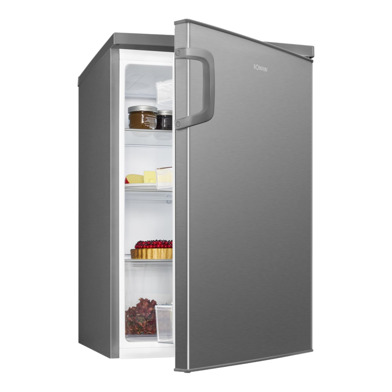2026 Réfrigérateur 133L inox VS2195-1-inox, Capacité nette : 133 litres, Éclairage intérieur à DEL, Contrôle de la température en continu, 3 clayettes en verre