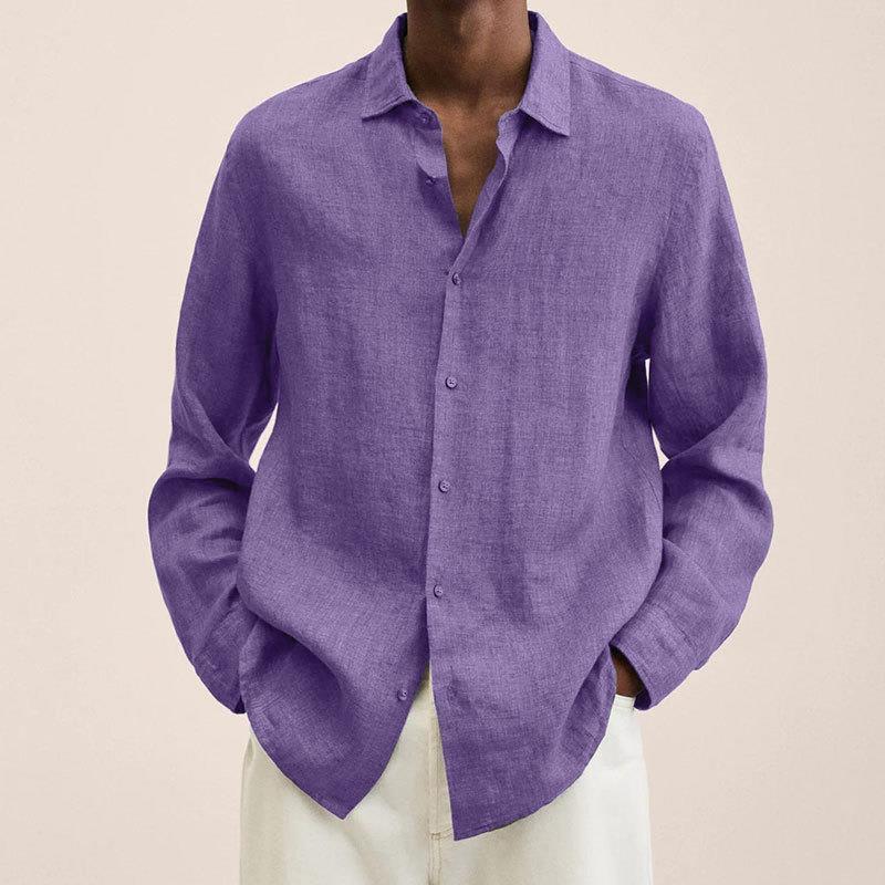 Men's Long Sleeve Lapel Loose Button Cardigan Casual Shirt - LAKD London