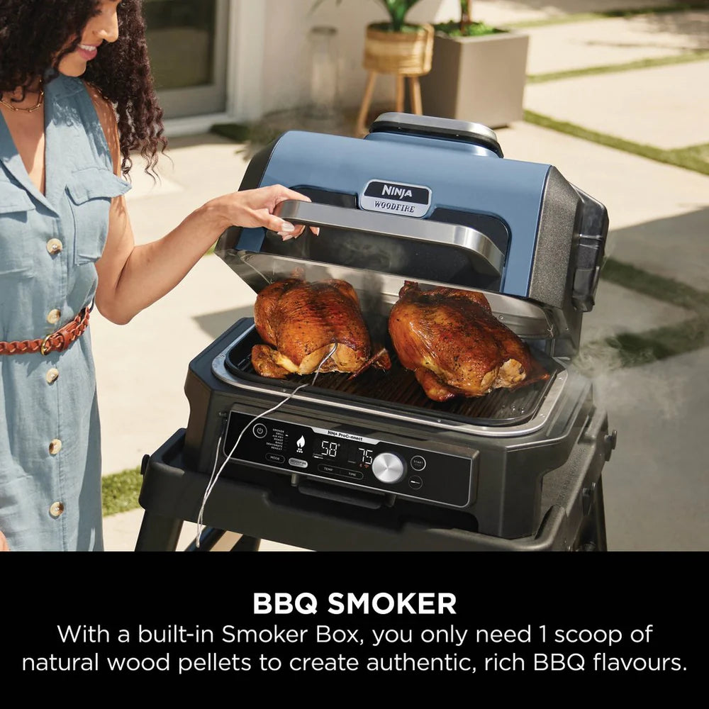 2026 2025 Ninja Woodfire Pro Connect XL Barbecue et Fumoir Électrique avec Support et Housse