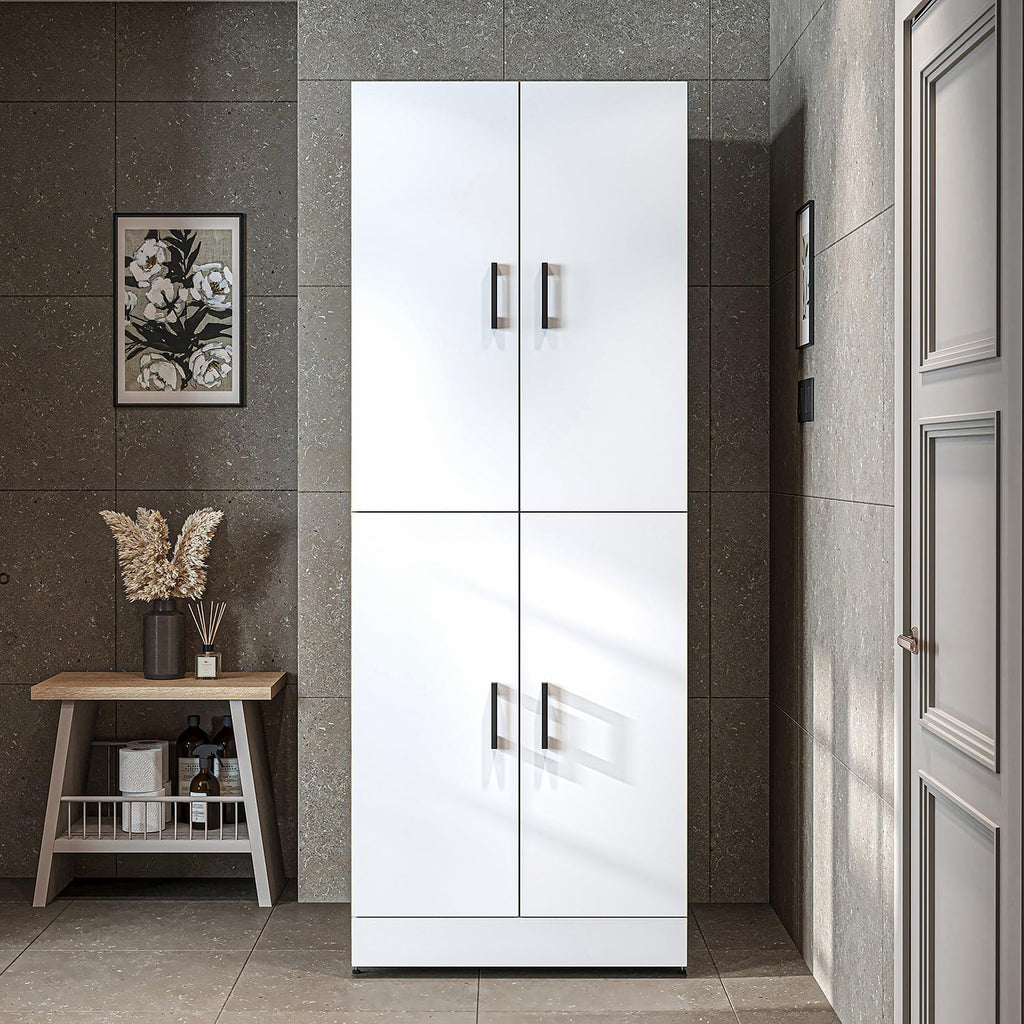 2026 ROOMART Dora Armoire de machine à laver, pour sèche-linge et machine à laver, en 4 couleurs, avec portes et planche coulissante (chêne anthracite)