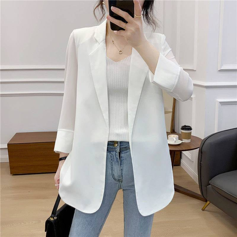 Blazer col montant boutonnage simple coupe ajustée bureau pour femme
